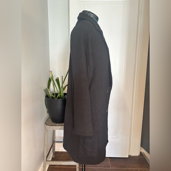 Cozy Co Waffle Knit Long Cardigan Black Knit size small - Picture 5 of 14